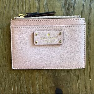 Kate Spade New York Grove Street Adi Card Wallet Blush Embossed Leather